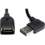 USB 2%2E0 Univ Reversible Right Angle A-Male to A-Female Ext Cables