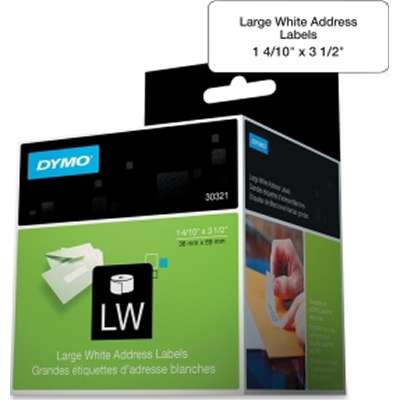 1-4/10 x 3-1/2 DYMO 30321 LabelWriter Removable Labels 260 Labels/Roll 10 Rolls White Compatible 