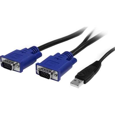 Inch-1 KVM Cable StarTech.com SVECONUS10 Ultra Thin USB VGA 2