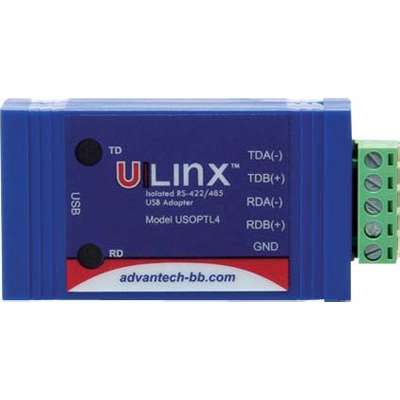 New Closed Box B+B SmartWorx Advantech USOPTL4DR-2 USB to RS-422/485 