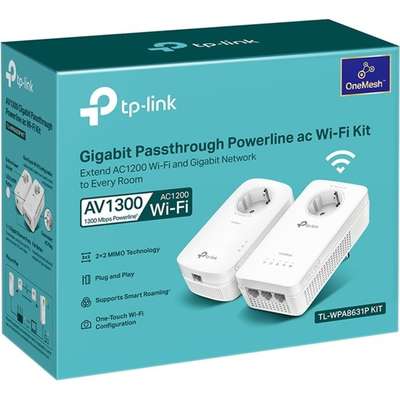 TP-Link TL-WPA8631P AV1300 Gigabit Passthrough Powerline AC1200 Wi-Fi Kit
