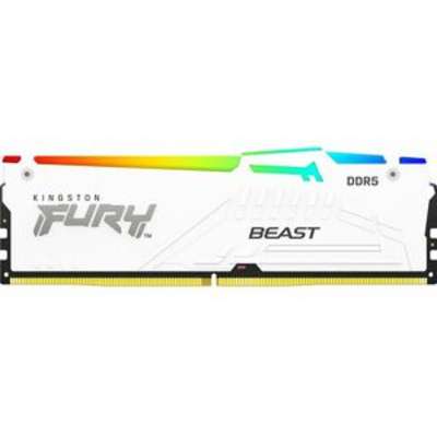 Kingston FURY Beast White 16GB 6000MT/s CL40 DDR5 XMP DIMM, Overclocking, Plug N Play, Intel XMP 3.0, Single Module