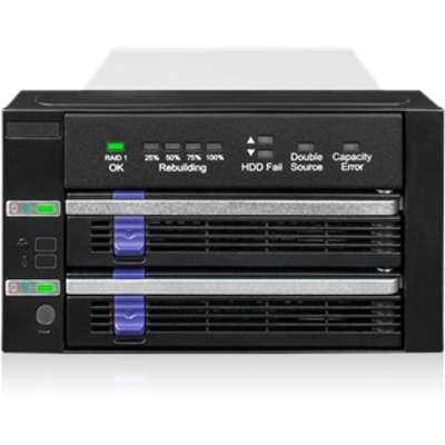 PROVANTAGE: Icy Dock MB901SPR-B Icy Dock RD MB901SPR-B FatCage RAID Dual  2.5 3.5 SATA Hard Drive SSD